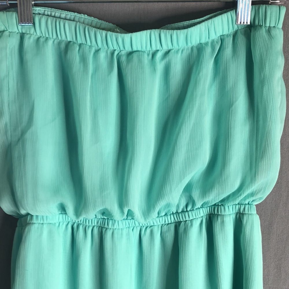 Express Strapless Seafoam Green Flowy Dress Sz M - Picture 3 of 6